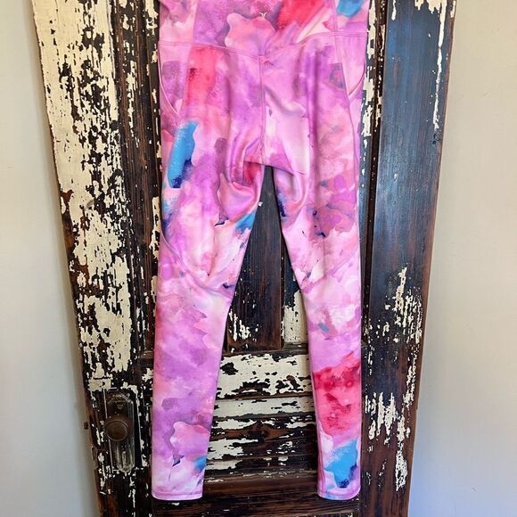 Girls Old Navy Power-soft tie dyed splatter leggings size XL 13-16 - Picture 3 of 8